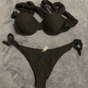 SHEIN Black Lace Bikini Set